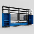 M1221 Modular Work Bench with Shelves - H3100mm x W5700mm