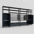 M1221 Modular Work Bench with Shelves - H3100mm x W5700mm | Stainless WBT | Dark Grey