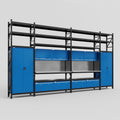 M1221 Modular Work Bench with Shelves - H3100mm x W5700mm