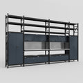M1221 Modular Work Bench with Shelves - H3100mm x W5700mm | Stainless WBT | Dark Grey