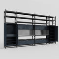 M1221 Modular Work Bench with Shelves - H3100mm x W5700mm | Stainless WBT | Dark Grey