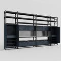M1221 Modular Work Bench with Shelves - H3100mm x W5700mm | Stainless WBT | Dark Grey