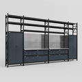 M1221 Modular Work Bench with Shelves - H3100mm x W5700mm | Stainless WBT | Dark Grey