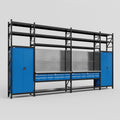 M1221 Modular Work Bench with Shelves - H3100mm x W5700mm