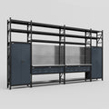 M1221 Modular Work Bench with Shelves - H3100mm x W5700mm | Stainless WBT | Dark Grey