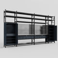 M1221 Modular Work Bench with Shelves - H3100mm x W5700mm | Stainless WBT | Dark Grey