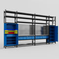 M1221 Modular Work Bench with Shelves - H3100mm x W5700mm