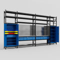 M1221 Modular Work Bench with Shelves - H3100mm x W5700mm