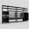 M1221 Modular Work Bench with Shelves - H3100mm x W5700mm | Stainless WBT | Dark Grey
