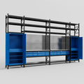M1221 Modular Work Bench with Shelves - H3100mm x W5700mm
