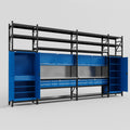 M1221 Modular Work Bench with Shelves - H3100mm x W5700mm