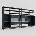 M1221 Modular Work Bench with Shelves - H3100mm x W5700mm | Stainless WBT | Dark Grey