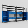 M1221 Modular Work Bench with Shelves - H3100mm x W5700mm