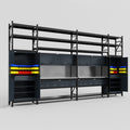 M1221 Modular Work Bench with Shelves - H3100mm x W5700mm | Stainless WBT | Dark Grey