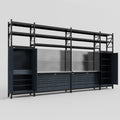 M1221 Modular Work Bench with Shelves - H3100mm x W5700mm | Stainless WBT | Dark Grey