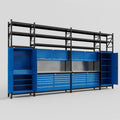 M1221 Modular Work Bench with Shelves - H3100mm x W5700mm