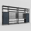 M1221 Modular Work Bench with Shelves - H3100mm x W5700mm | Stainless WBT | Dark Grey
