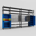 M1221 Modular Work Bench with Shelves - H3100mm x W5700mm