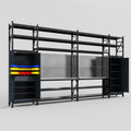 M1221 Modular Work Bench with Shelves - H3100mm x W5700mm | Stainless WBT | Dark Grey