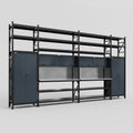 M1221 Modular Work Bench with Shelves - H3100mm x W5700mm | Stainless WBT | Dark Grey