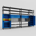 M1221 Modular Work Bench with Shelves - H3100mm x W5700mm