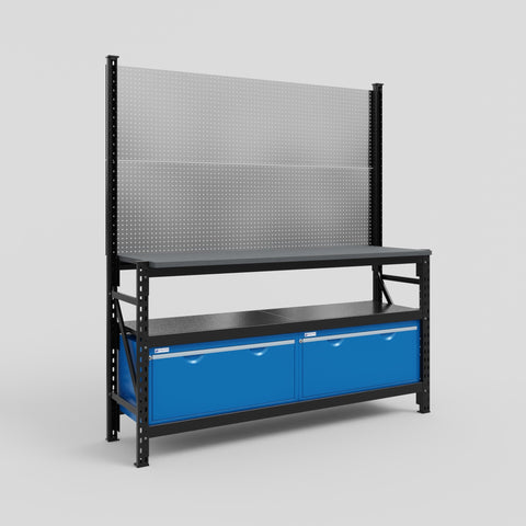 M2 Modular Work Bench - H2100mm x W1920mm | Laminate WBT | Blue