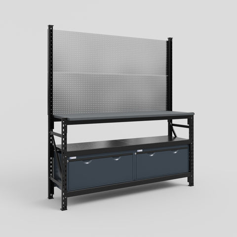 M2 Modular Work Bench - H2100mm x W1920mm | Laminate WBT | Dark Grey