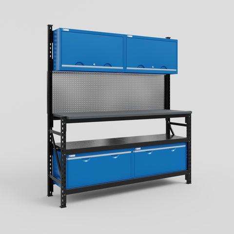 M2 Modular Work Bench - H2100mm x W1920mm | Laminate WBT | Blue