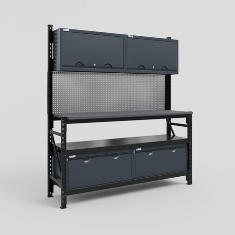 M2 Modular Work Bench - H2100mm x W1920mm | Laminate WBT | Dark Grey