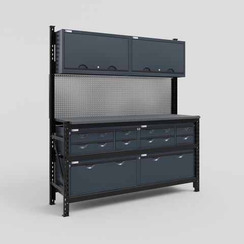 M2 Modular Work Bench - H2100mm x W1920mm | Laminate WBT | Dark Grey