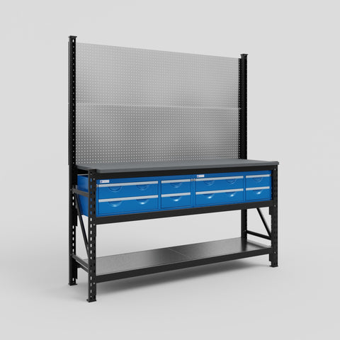 M2 Modular Work Bench - H2100mm x W1920mm | Laminate WBT | Blue