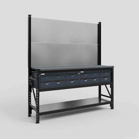 M2 Modular Work Bench - H2100mm x W1920mm | Laminate WBT | Dark Grey
