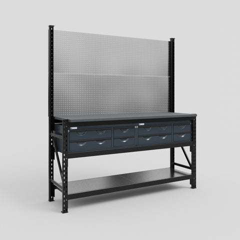 M2 Modular Work Bench - H2100mm x W1920mm | Laminate WBT | Dark Grey