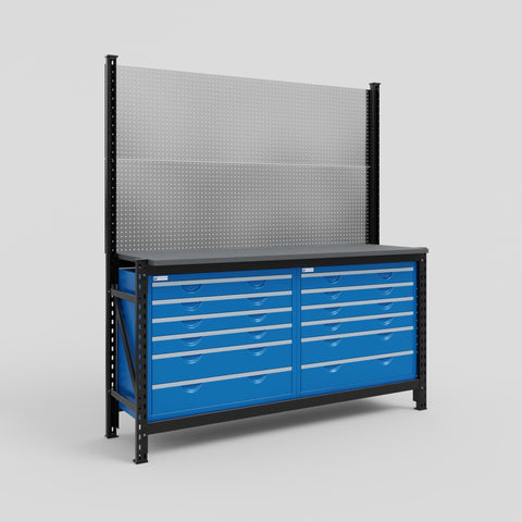 M2 Modular Work Bench - H2100mm x W1920mm | Laminate WBT | Blue