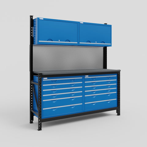 M2 Modular Work Bench - H2100mm x W1920mm | Laminate WBT | Blue