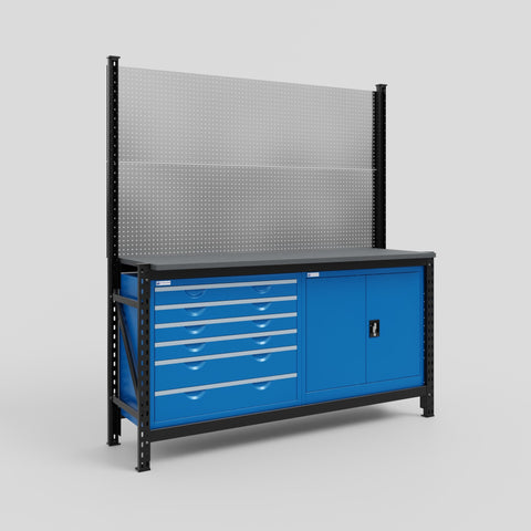 M2-2 Modular Work Bench - H2100mm x W1920mm | Laminate WBT | Blue
