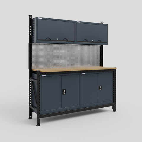 M2 Modular Work Bench - H2100mm x W1920mm | MDF WBT | Dark Grey