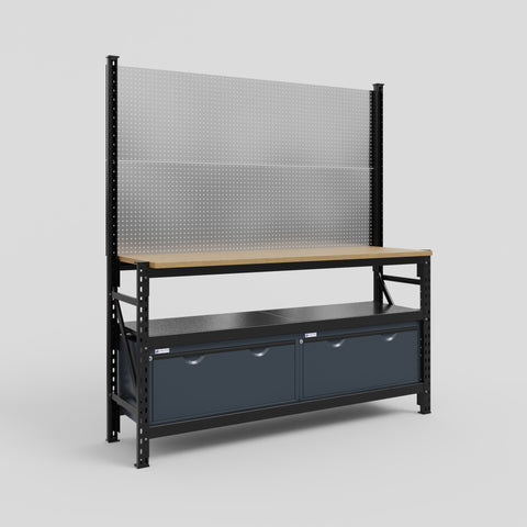 M2 Modular Work Bench - H2100mm x W1920mm | MDF WBT | Dark Grey