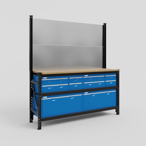M2 Modular Work Bench - H2100mm x W1920mm | MDF WBT | Blue