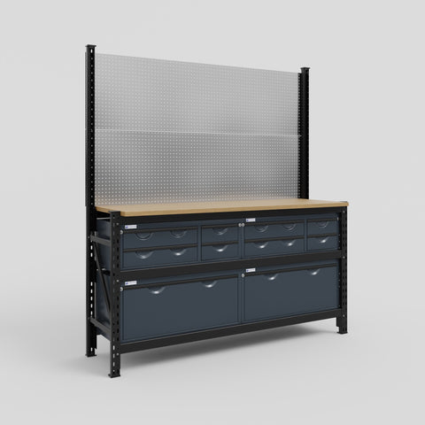 M2 Modular Work Bench - H2100mm x W1920mm | MDF WBT | Dark Grey