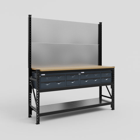 M2 Modular Work Bench - H2100mm x W1920mm | MDF WBT | Dark Grey