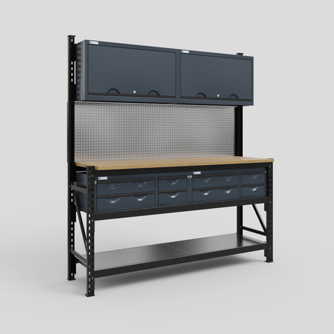 M2 Modular Work Bench - H2100mm x W1920mm | MDF WBT | Dark Grey