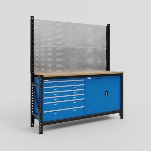 M2-2 Modular Work Bench - H2100mm x W1920mm | MDF WBT | Blue