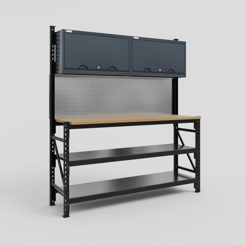 M2 Modular Work Bench - H2100mm x W1920mm | MDF WBT | Dark Grey