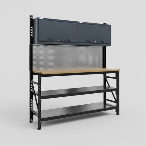 M2 Modular Work Bench - H2100mm x W1920mm | MDF WBT | Dark Grey