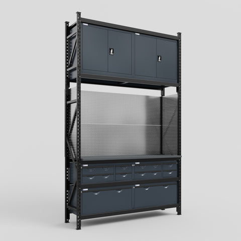 M2 Modular Work Bench - H3100mm x W1920mm | Laminate WBT | Dark Grey