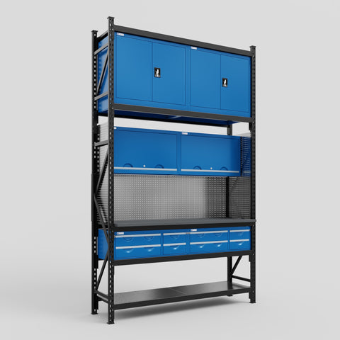 M2 Modular Work Bench - H3100mm x W1920mm | Laminate WBT | Blue