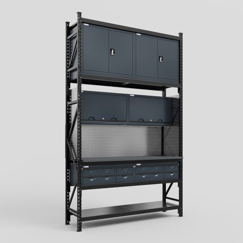 M2 Modular Work Bench - H3100mm x W1920mm | Laminate WBT | Dark Grey