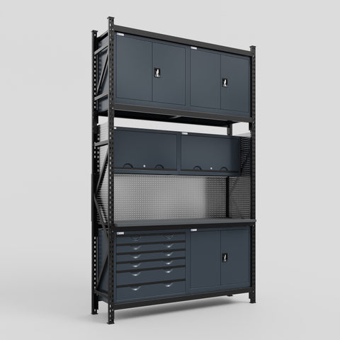 M2-3C Modular Work Bench - H3100mm x W1920mm | Laminate WBT | Dark Grey