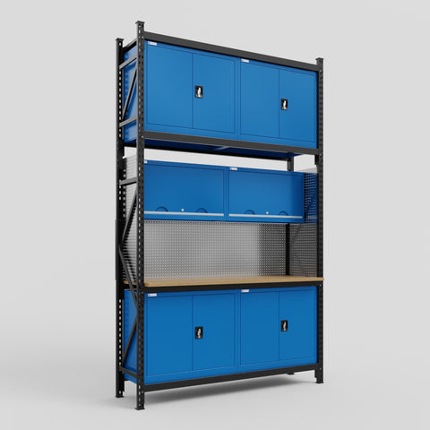 M2 Modular Work Bench - H3100mm x W1920mm | MDF WBT | Blue